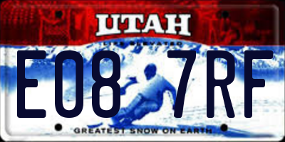 UT license plate E087RF