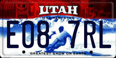 UT license plate E087RL