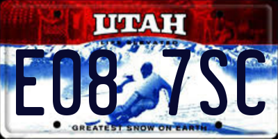 UT license plate E087SC