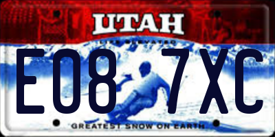 UT license plate E087XC