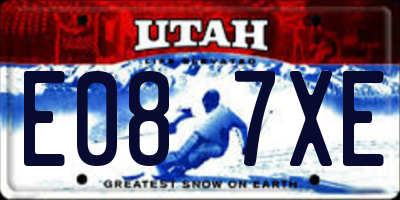 UT license plate E087XE