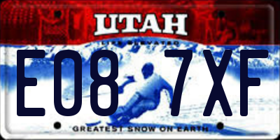 UT license plate E087XF