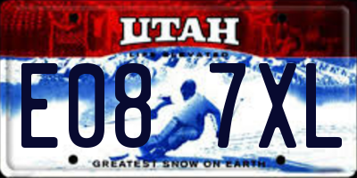 UT license plate E087XL