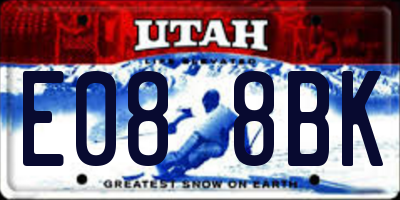 UT license plate E088BK