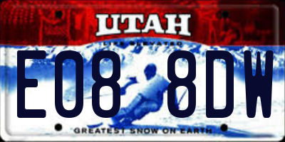 UT license plate E088DW