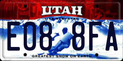 UT license plate E088FA