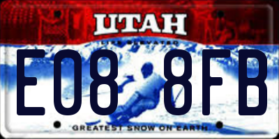 UT license plate E088FB