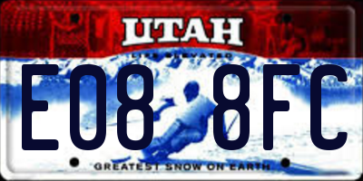 UT license plate E088FC