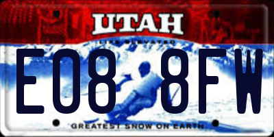 UT license plate E088FW
