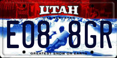 UT license plate E088GR