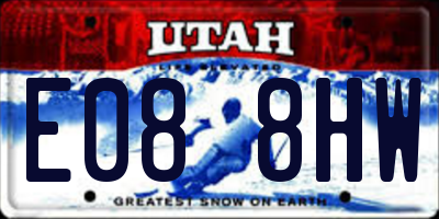 UT license plate E088HW