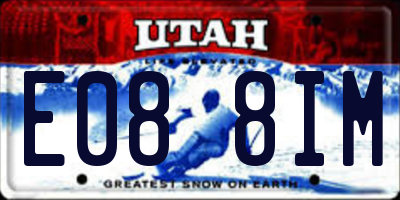 UT license plate E088IM