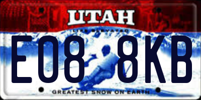 UT license plate E088KB