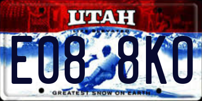UT license plate E088KO
