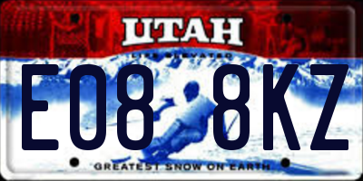 UT license plate E088KZ