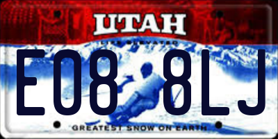 UT license plate E088LJ