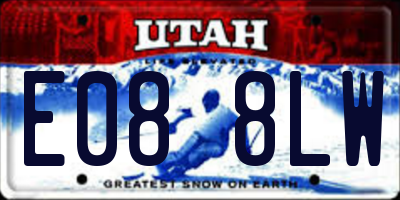 UT license plate E088LW
