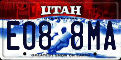 UT license plate E088MA