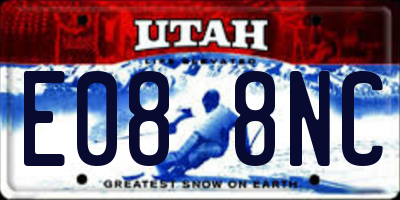 UT license plate E088NC