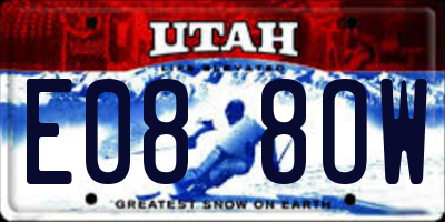 UT license plate E088OW