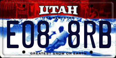 UT license plate E088RB