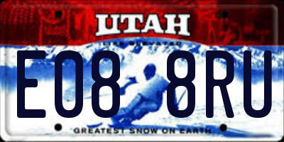 UT license plate E088RU