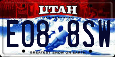 UT license plate E088SW