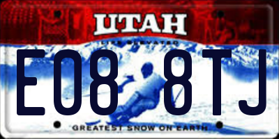UT license plate E088TJ