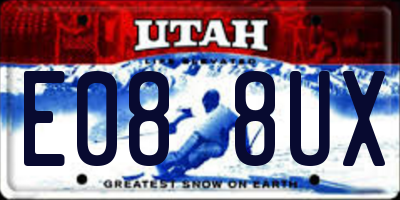 UT license plate E088UX