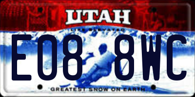UT license plate E088WC