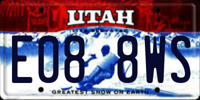 UT license plate E088WS