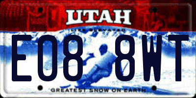 UT license plate E088WT