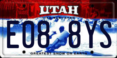 UT license plate E088YS