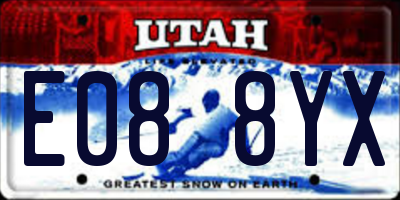 UT license plate E088YX