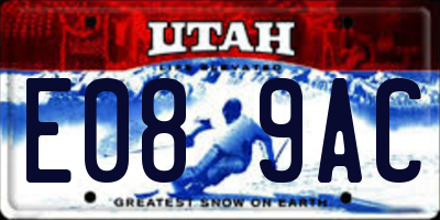UT license plate E089AC
