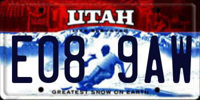 UT license plate E089AW