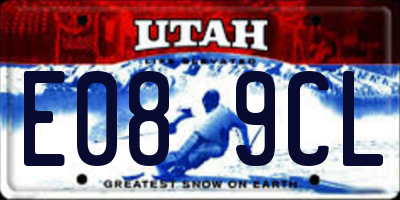 UT license plate E089CL