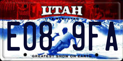 UT license plate E089FA