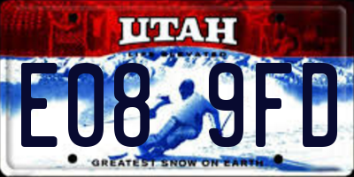 UT license plate E089FD