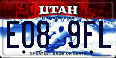 UT license plate E089FL