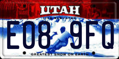 UT license plate E089FQ