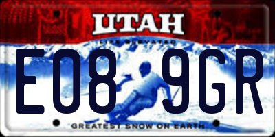 UT license plate E089GR
