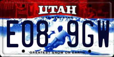 UT license plate E089GW