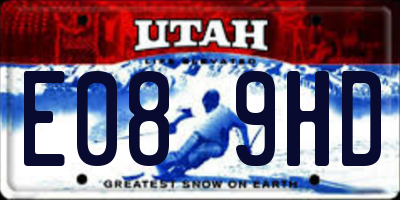UT license plate E089HD