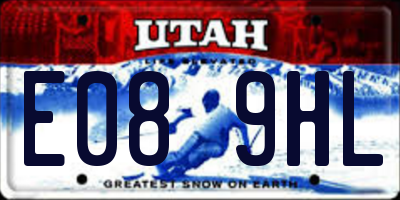 UT license plate E089HL
