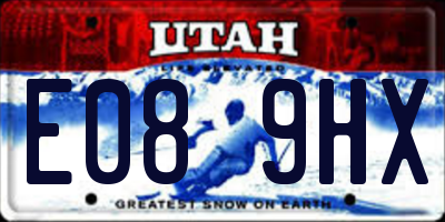 UT license plate E089HX