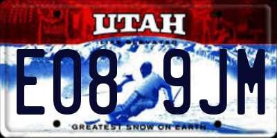 UT license plate E089JM
