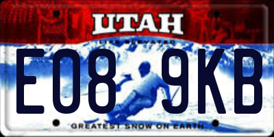 UT license plate E089KB