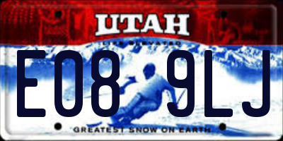 UT license plate E089LJ