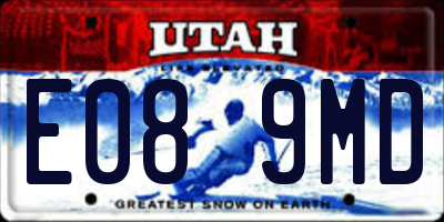 UT license plate E089MD